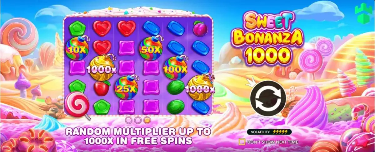 Sweet Bonanza 1000 Sweet Bonanza 1000 slot game with colorful candy symbols